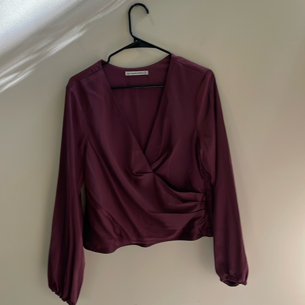 Abercrombie & Fitch dark purple wrap shirt
